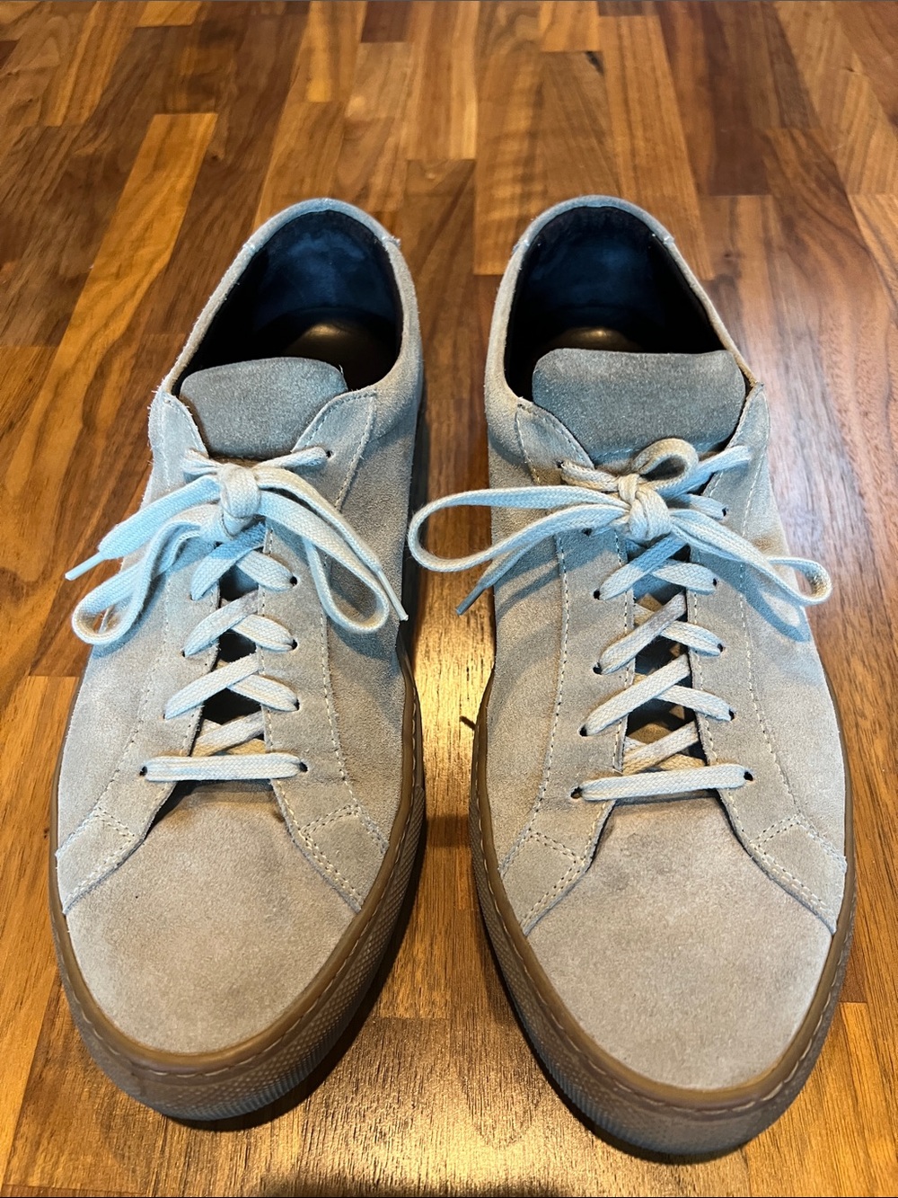 Common Projects Tan Suede Low-Top Lace-Up Sneakers